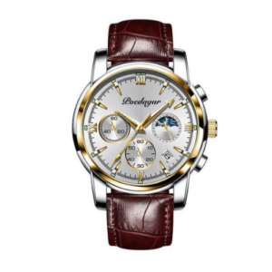 POEDAGAR Luxury Luminous Leather Quartz Wrist Watch