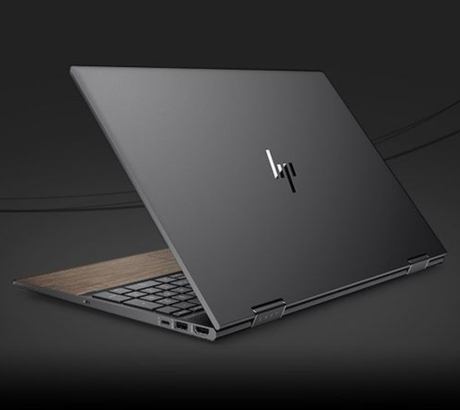 this is an HP laptop with a dark background